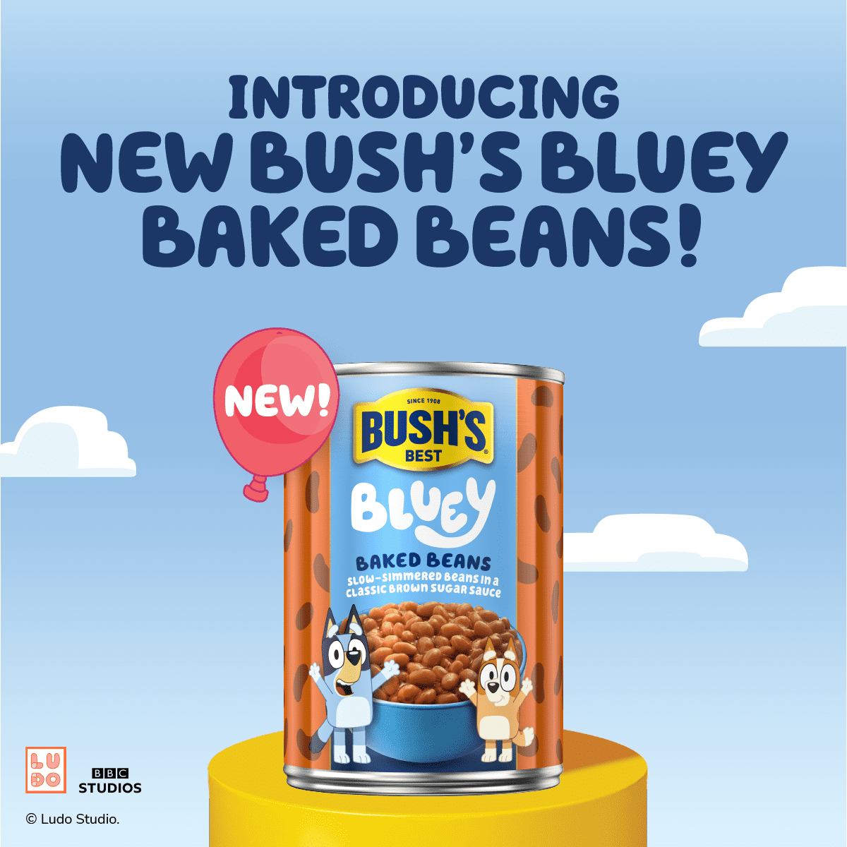 (12 pack) Bush's Bluey Baked Beans, Canned Beans, 15.8 oz Can
