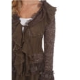 thumbnail image 5 of Simply Couture Women's Plus Size Knitted Lace Ruffle Bell Sleeve Solid Long Cardigan, 5 of 6