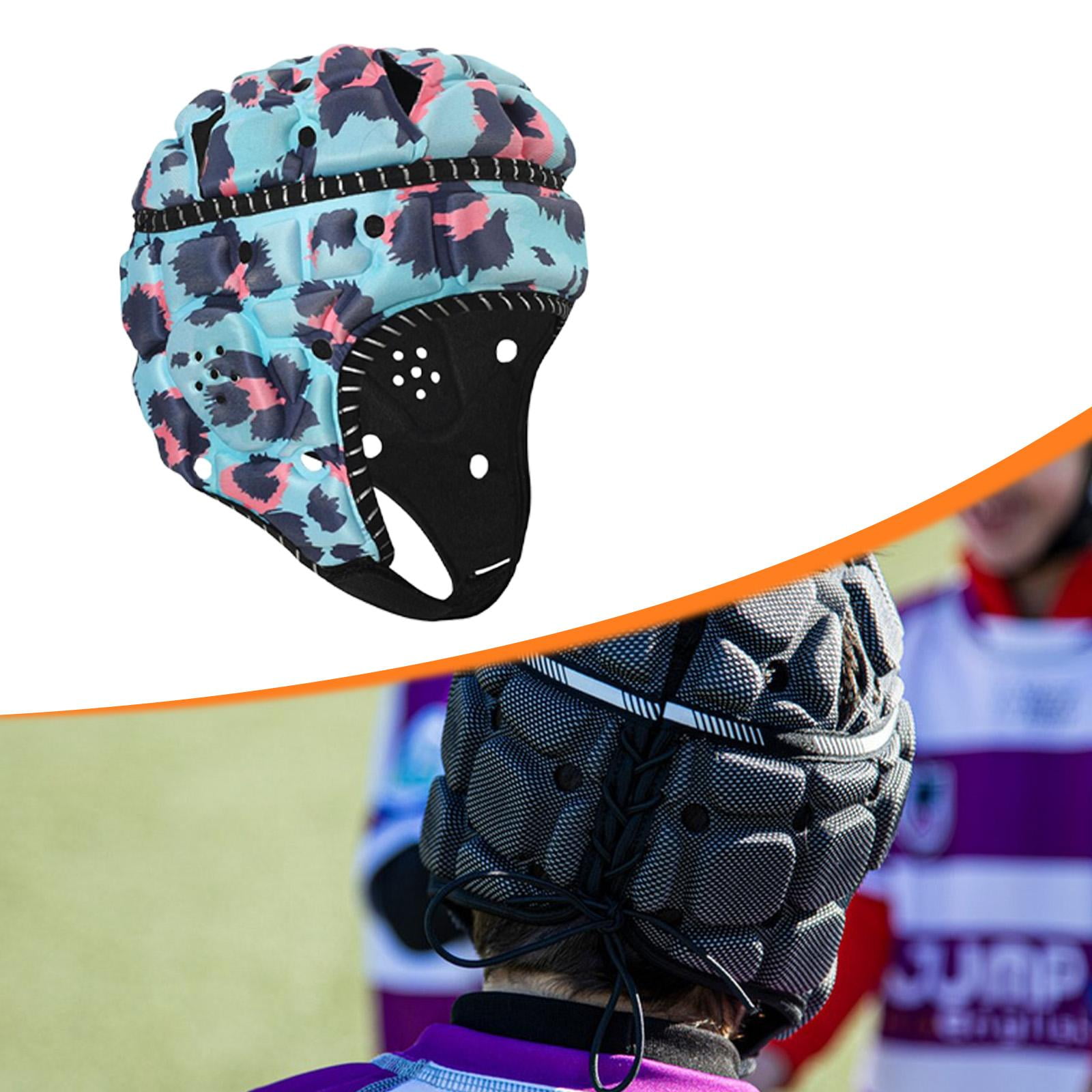 Rugby Headguard Football Helmet Scrum Cap High Density Foam Padding Adjustable Fit Kids Soccer Goalkeeper