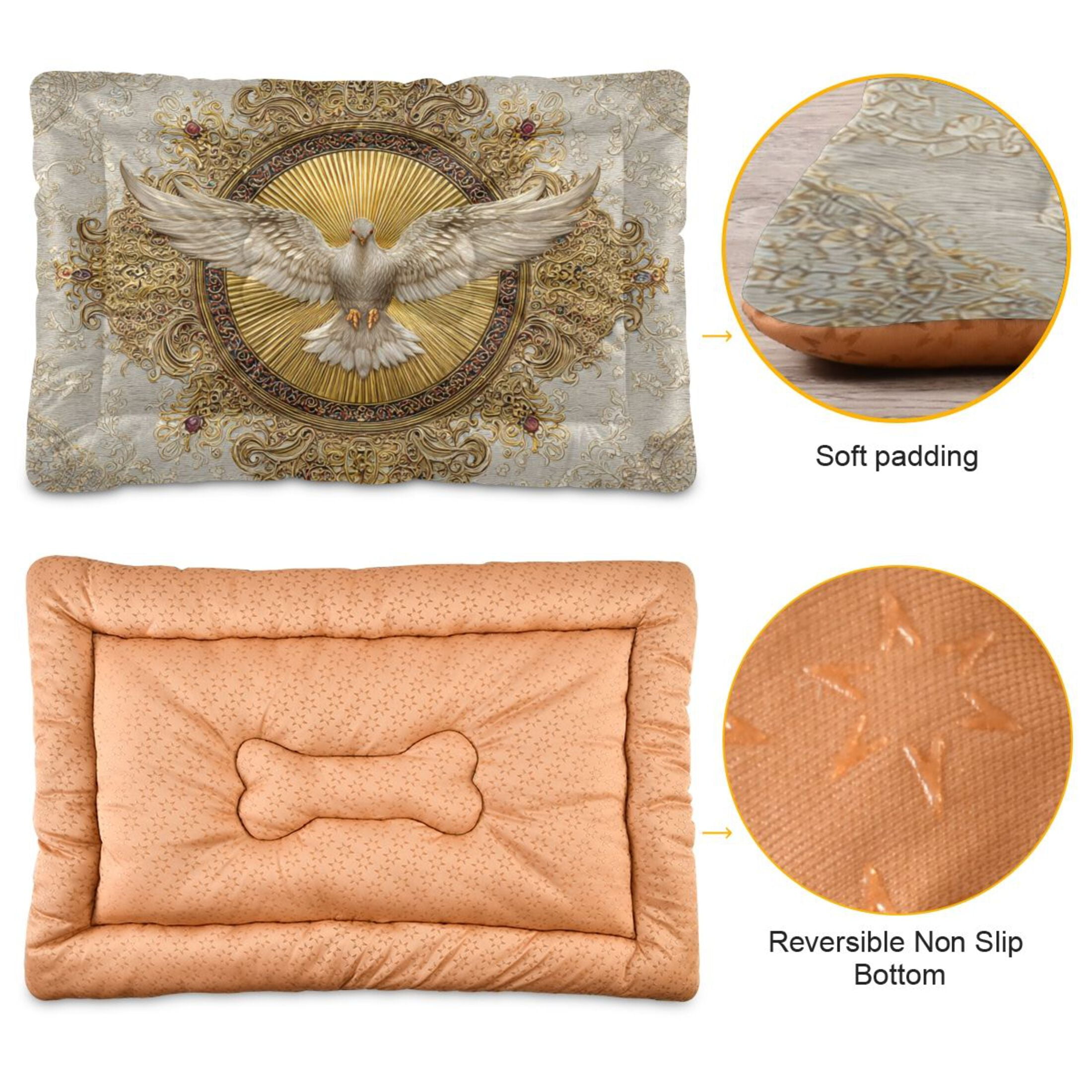 Cozy Mat Pet Bed Indoor Outdoor Warm Soft For Cat Dog Puppy(S/M) Radiating Golden Light