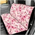 thumbnail image 3 of HUIACONG Pink Cherry Blossom Car Accessories Seat Covers Full Set with Steering Wheel Cover Center Console Cover Seat Belt Pads Coasters Headrest Cover Keychain 14 Pcs Universal Fit, 3 of 8