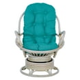 thumbnail image 6 of Lanai Rattan Swivel Rocker Chair in Blue Fabric with White Wash Frame, 6 of 8
