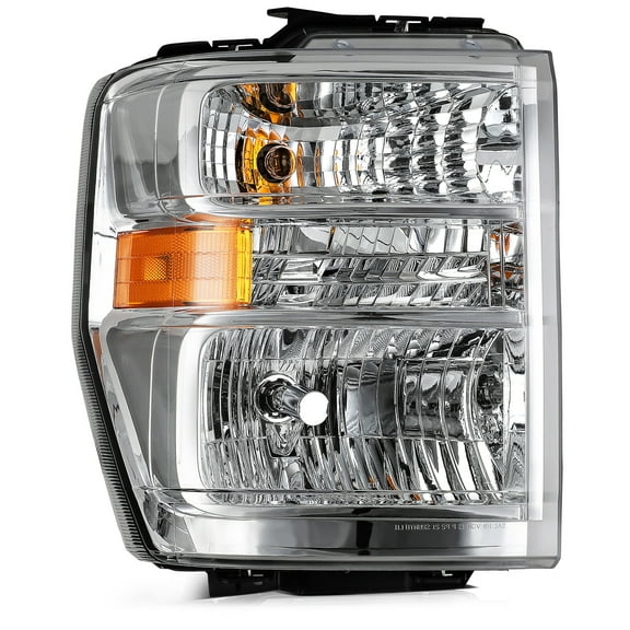 ECCPP Headlight Assembly Compatible For Ford E-150/E-250 2008-2014,For Ford E-350 Super Duty/E-450 Super Duty/F650/F750 2008-2019 2021 Passenger Side (Chrome Housing Clear Lens)