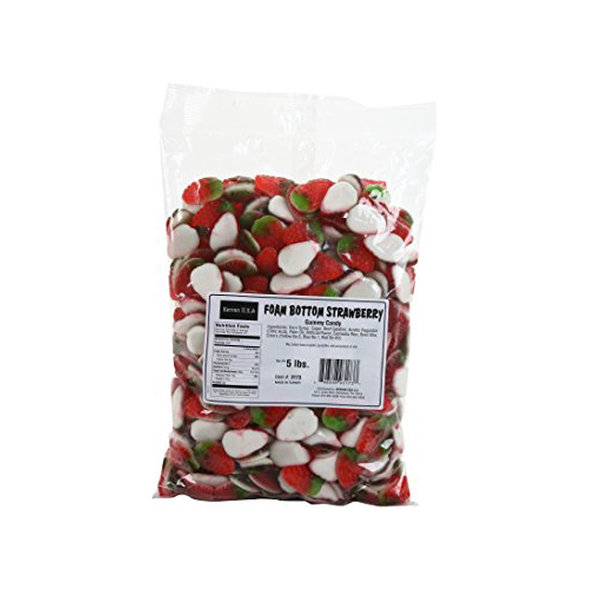 Kervan Gummy Candy, Foam Bottom Strawberry Gummi Candy Bulk Bag, 5 Pound