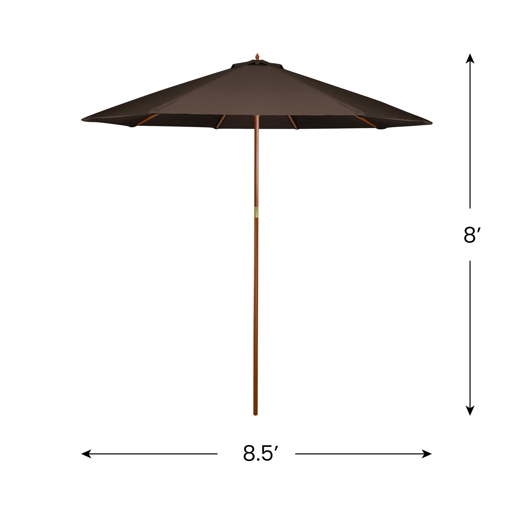 Northlight 8.5ft Outdoor Patio Market Umbrella with Wooden Pole, Brown