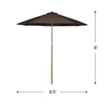 thumbnail image 5 of Northlight 8.5ft Outdoor Patio Market Umbrella with Wooden Pole, Brown, 5 of 6