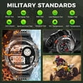 thumbnail image 3 of CyberDyer 3ATM Waterproof Military Smart Watches for Men with LED Flashlight 1.45’’ HD Rugged Tactical Smartwatch(Answer/Make Call) with Compass Altitude Barometer Fitness Tracker for iPhone Android, 3 of 10