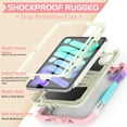 thumbnail image 3 of ELEHOLD for iPad mini 6th Generation 8.3 inch 2021 Ragged Case, Soft Silicone Hard PC Shoulder Strap Built-Kickstand Anti-Drop Shockproof Heavy Duty Protective Cover Case,Colorful Pink, 3 of 10