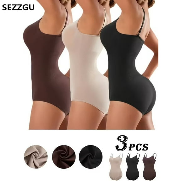 SEZZGU 3pcs Women's Tummy Control Butt-Lifting Shapewear, Sexy and Comfortable Body Sculpting Garment