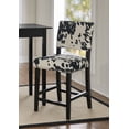 thumbnail image 3 of Linon Corey Backless Wood Counter Stool, 24" Seat Height, Black Finish with Black Cow Print Fabric, 3 of 5