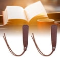 thumbnail image 4 of Marcapáginas de cuero hecho a mano, marcapáginas Retro, marca de libro significativa con borla para ratones de biblioteca, escritores y amigos, 2 uds. (marrón), 4 of 5
