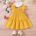 thumbnail image 2 of Sngxgn Girls Party Dress A-Line Midi Dresses(Yellow,80), 2 of 9