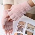 2 Pairs Winter Fingerless Gloves Half Finger Gloves Warm Stretchy