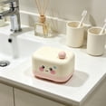 thumbnail image 4 of Kieccall Soap Container Covered Soap Holder Adorable Happy Face Design Spill Proof Drainage Storage for Bathroom Shower Home Travel Gift, 4 of 7