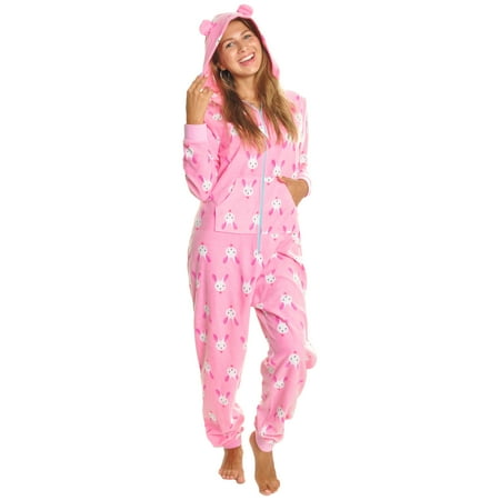 

Angelina Adults Fleece Novelty One-Piece Hooded Pajamas (1-Pack)