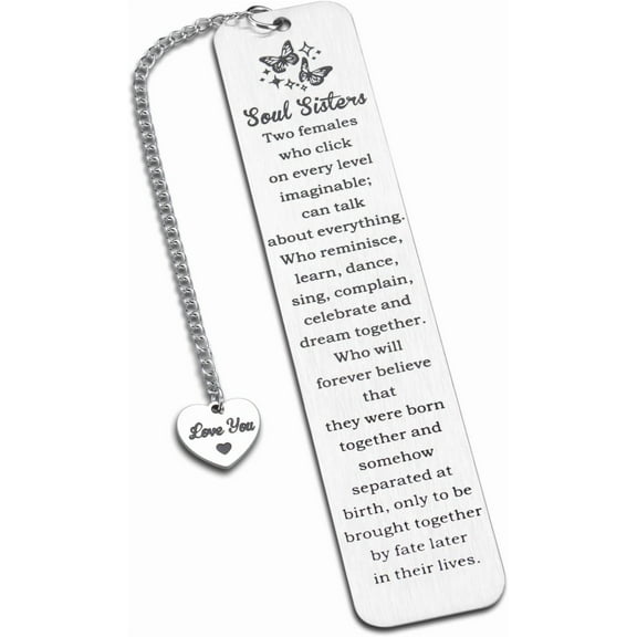 Soul Sister Bookmarks for Women Inspirational Gifts for Her Friends Easter Basket Stuffers for Teen Little Sis Bro Graduation Birthday Christmas Gift Encourage Bookmark Distance Farewell