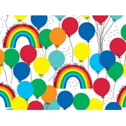 Pack of 1, Rainbow Party Wrapping Paper 24" x 417', Half Ream Roll for Holiday, Party Favor, Kid's Birthday, Event Celebration, Made in USA