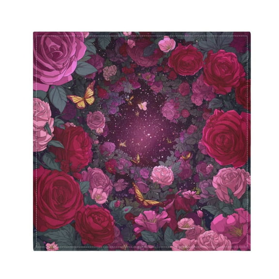 Qxltty Galaxy Rose Napkins 20×20in Perfect for Parties Dinners Weddings Cocktail Housewarming Cloth Napkins Set of 6