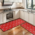 thumbnail image 3 of Kitchen Rugs Sets Of 2,Red Butterfly Heart Flower Pattern Anti Fatigue Kitchen Mat Rugs Non Slip Washable,Decorative Kitchen Floor Mats for Kitchen,Sink,Laundry,17"x47"+17"x47", 3 of 5