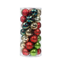 30ct Christmas Ball Ornaments - 2.36" Shatterproof Red, Green & Gold Hanging Balls for Xmas Tree, Wedding & Holiday Decor