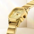 thumbnail image 4 of BERNY Small Gold Watches for Women, Dainty Minimalist Dress Watch with Square Dial, Vintage Stainless Steel Bracelet Watch Waterproof, Ladies Luxury Gifts (Gold), 4 of 9