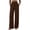 Coffee, variant on Womens Corduroy Wide Leg Pants Drawstring Elastic Waist Casual Trousers with Patch Pockets