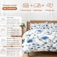 thumbnail image 6 of Blue Flowers 4 Piece Duvet Cover Set Twin Size Retro Spring Watercolor Leaves Floral Soft Bedding Set Comforter Cover, 1 Duvet Cover 1 Flat Sheets and 2 Pillowcases, 6 of 9