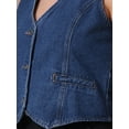 thumbnail image 5 of DARING DIVA Women's V Neck Waistcoat Top Casual Jean Vests S Dark Blue, 5 of 7