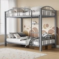 thumbnail image 1 of CazToi Twin Over Twin Bunk Bed Heavy Duty Metal Frame with 15" Guardrails Secure Ladder No Box Spring Needed, 1 of 8