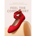 thumbnail image 3 of Flats para mujer DREAM PAIRS rojos con tira elástica al tobillo talla 9.5, 3 of 7