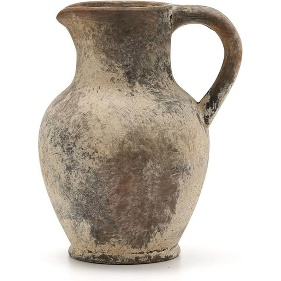 Rustic Farmhouse Ceramic Vase, Gray