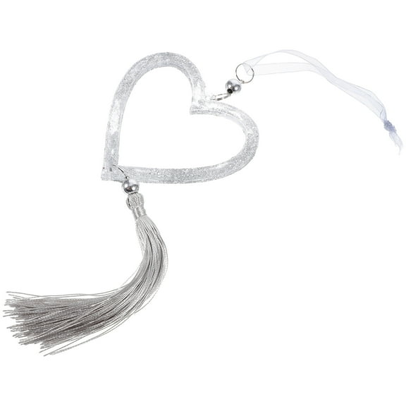 HONMEET 1Pcs Creative Heart Shaped Ornament White Acrylic Pendant For Christmas Party 32.00X9.00X0.50Cm