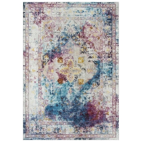 Alora Decor Morocco 3'11" x 5'6" Broken Cream/Blue/Rust/Gold/Cream Area Rug