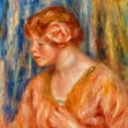 thumbnail image 2 of Renoir, Pierre-Auguste 12x12 Gold Ornate Wood Framed with Double Matting Museum Art Print Titled - Young Woman with Rose 1917, 2 of 4
