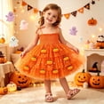 thumbnail image 2 of Curuila Toddler Girls Halloween Dress Sleeveless Hallowmas Pumpkin Square Neck For Party Comfort Dresses Size 2-3 Years, 2 of 9