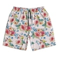 thumbnail image 5 of Goofa Rose Flowers Printed Mens Swim Trunks Summer Quick Dry Short Beach Swimwear Bathing Suits-, 5 of 9