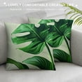 thumbnail image 3 of Nawypu  Tropical Green Leaves Throw Pillow Covers 18x18 Palm Leaf Leaves Decorative Throw Pillow Cushion Cases Cover for Outdoor Sofa Patio Couch Car Decor(Beige, Not White), 3 of 5