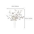 thumbnail image 3 of KONTONTY Silver Alloy Bridal Hairpins Flower Shape U Shaped Wedding Decor for Women 1Pack, 3 of 8