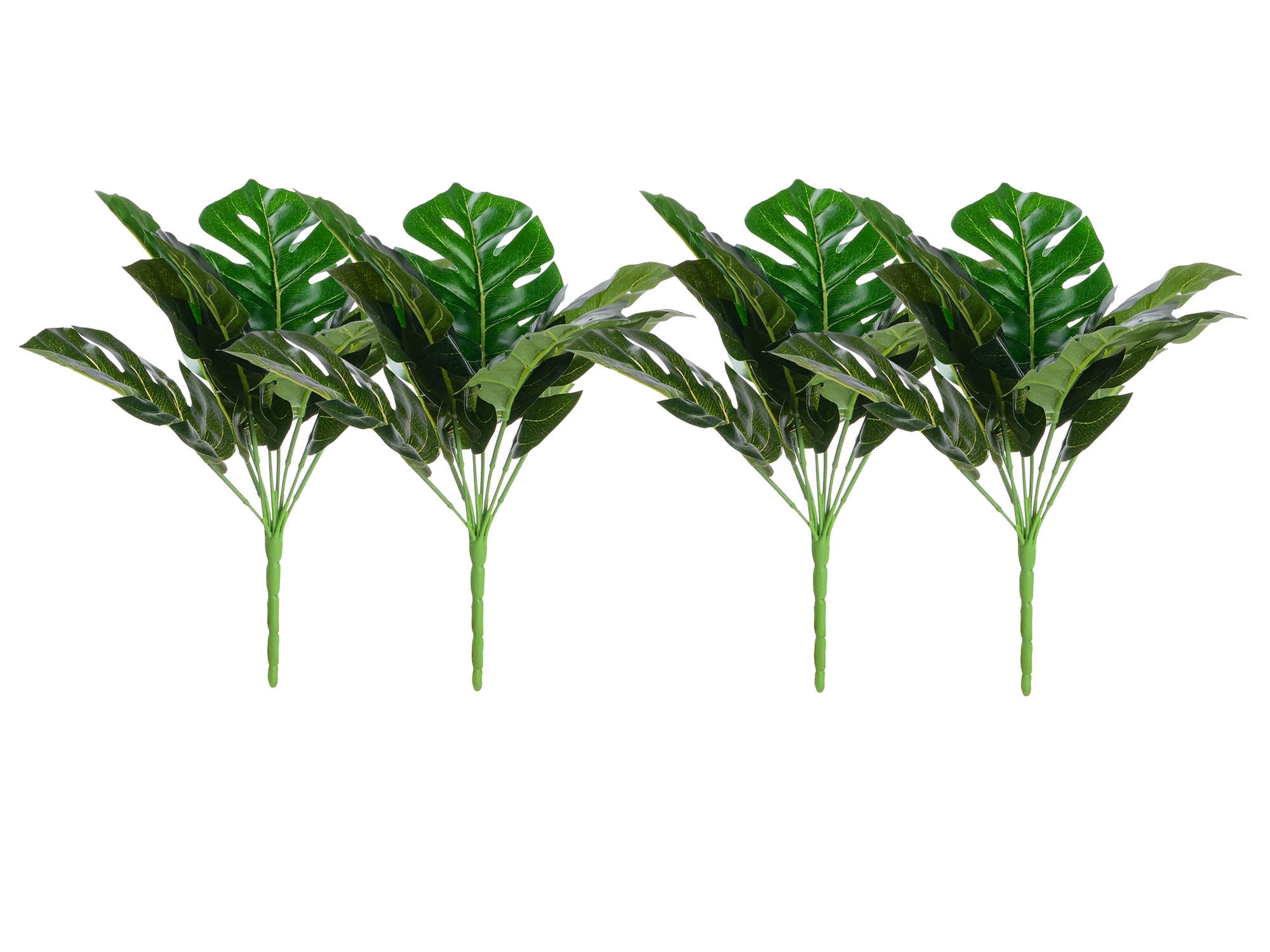 Artificial Plant Monstera Deliciosa Decor 4 Bundles Fake Shrubs Tropical Leaves Greenery Stems Palm Leaf Decor For Hawaiian Luau Party Decoration Walmart Com Walmart Com