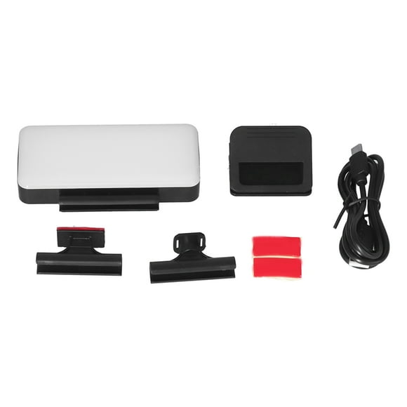 Lámpara de luz LED de relleno portátil para fotografía con 3 adaptadores para videoconferencia y transmisión en vivo.
