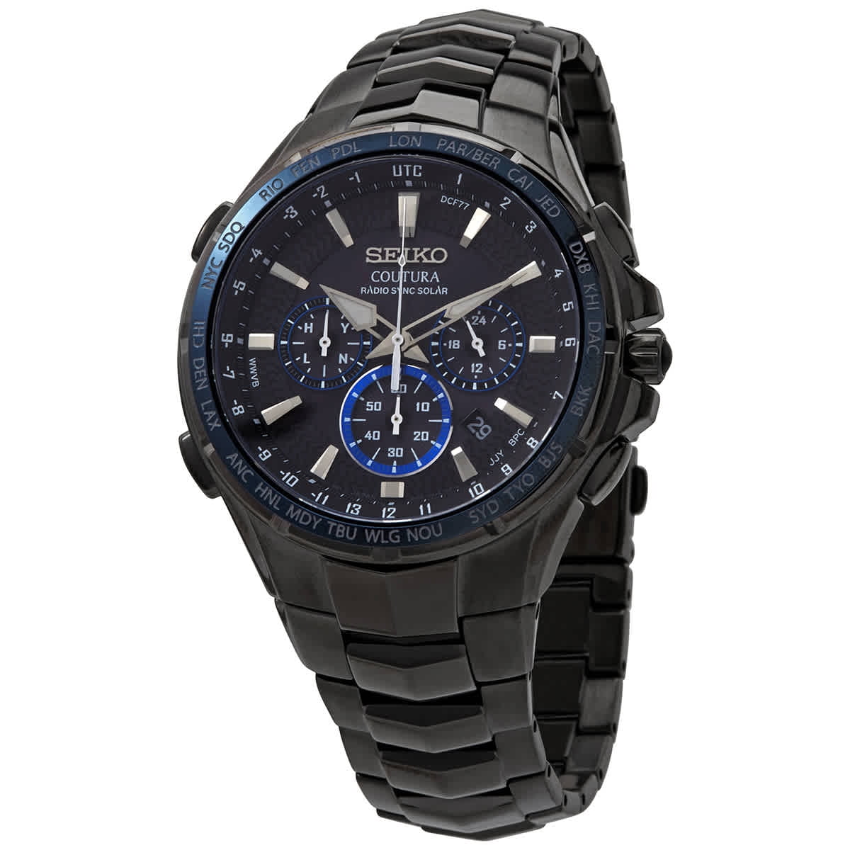 Seiko World Time Chronograph Black Dial Men's Watch SSG021 