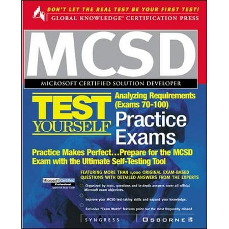 Certification Press Study Guides: MCSD Analyzing Requirements Test Yourself Practice Exams : Exam 70-100 (Paperback)