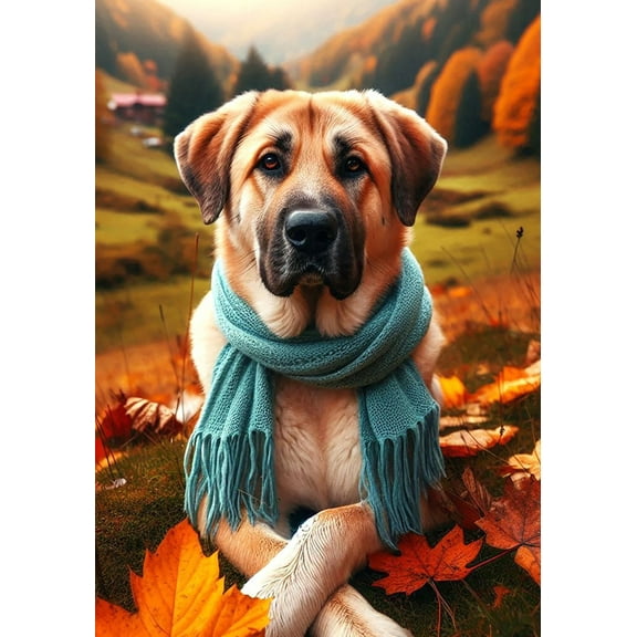 Anatolian Shepherd - Best of Breed DCR Falling Leaves House Flag 28" x 40"