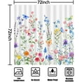thumbnail image 5 of Colorful Floral Watercolor Flower Shower Curtain Set, Butterfly Wildflower Plant Waterproof Polyester Shower Curtains with 12 Hooks for Bathroom, Washable Bathroom Accessories Bathtub Decor 72" x 72", 5 of 6