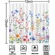 thumbnail image 5 of Cortina de ducha con diseño de flores de acuarela, diseño de mariposas y flores silvestres, impermeable, de poliéster, con 12 ganchos, lavable, para baño, decoración de bañera, 183 x 183 cm., 5 of 6
