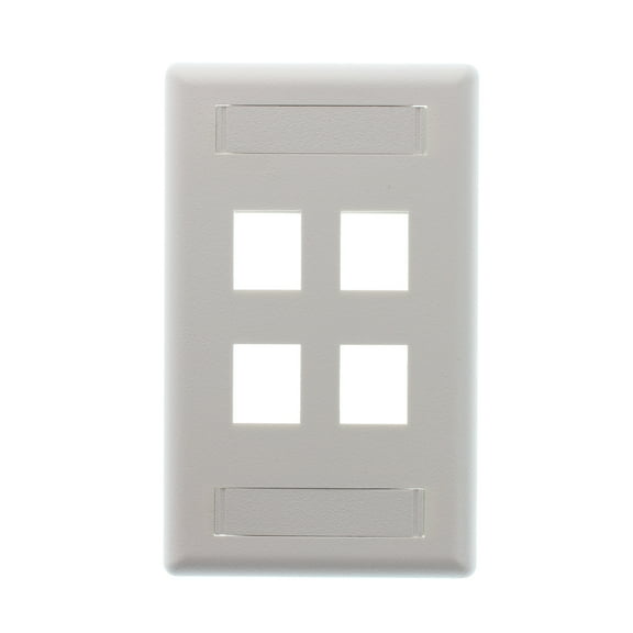 4 Socket Single Gang Rear Loading Faceplate