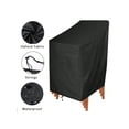 thumbnail image 5 of 1pc Stacking Outdoor Chair Cover Waterproof Dustproof Garden Patio Furniture Cover 210D Oxford Cloth All Weather Black Drawstring, 5 of 5