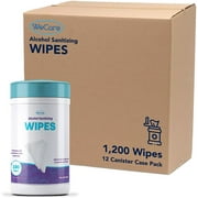 WeCare Hand Sanitizing Wipes, 100 Count Hand Wipes Canister - 12 Pack (1,200 Wipes)