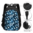 thumbnail image 3 of Salouo Ice Blue Heart Pattern Extra Large Travel Laptop,Backpack with USB Charging Port College Backpack Business Work Bag Casual Daypack Fits for Men & Women, 3 of 7
