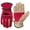 Red + Khaki, variant on HOMEIORA Leather Work Gloves for Men or Women. XS Glove for Gardening, Tig/Mig Welding, Construction, Chainsaw, Farm, Ranch, etc. Leather, Cotton Lined, Utility, Firm Grip, Durable, Brown - Gray